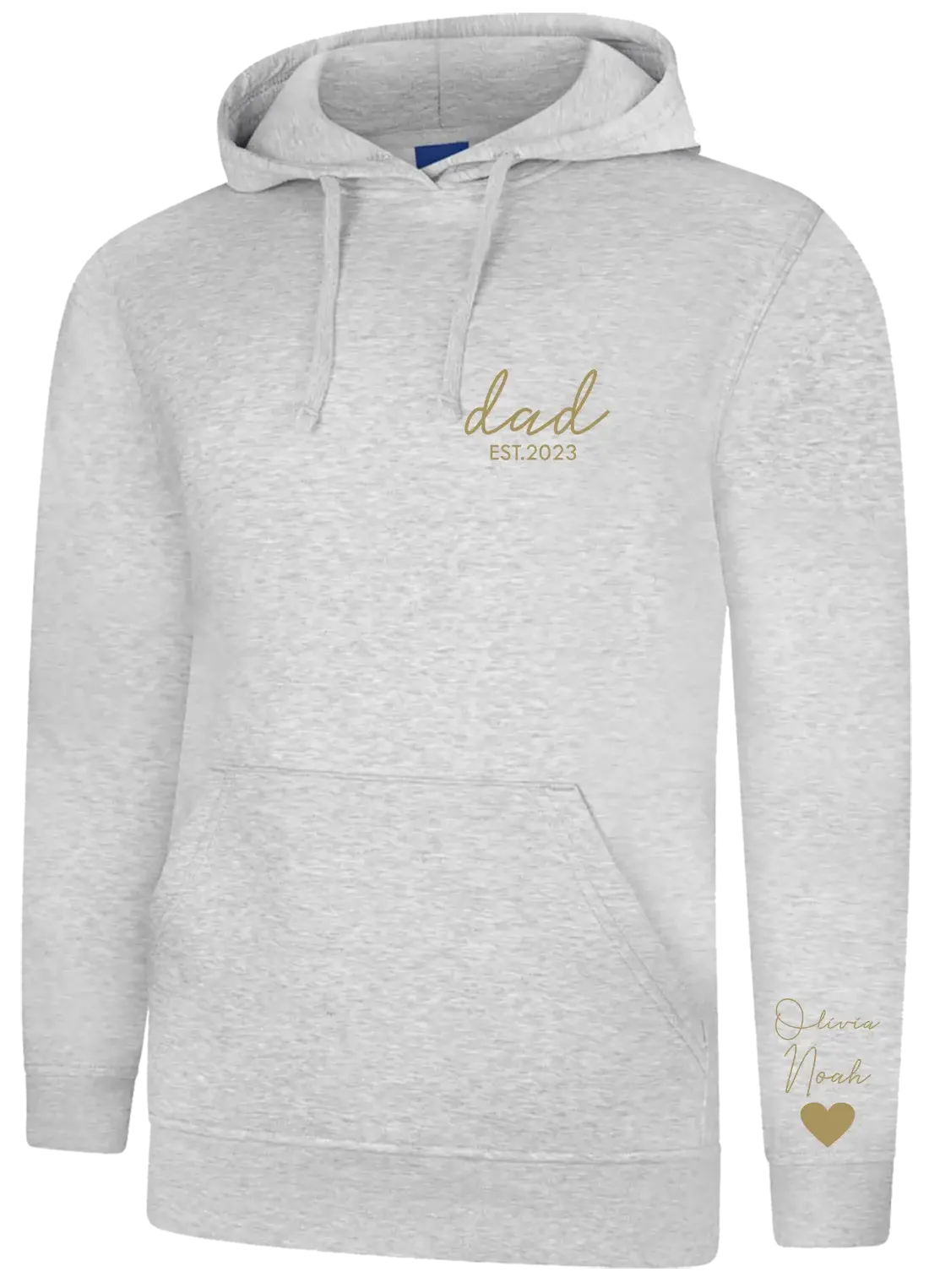 Personalised Printed Dad, Daddy Hoodie With Kids Names on Sleeve