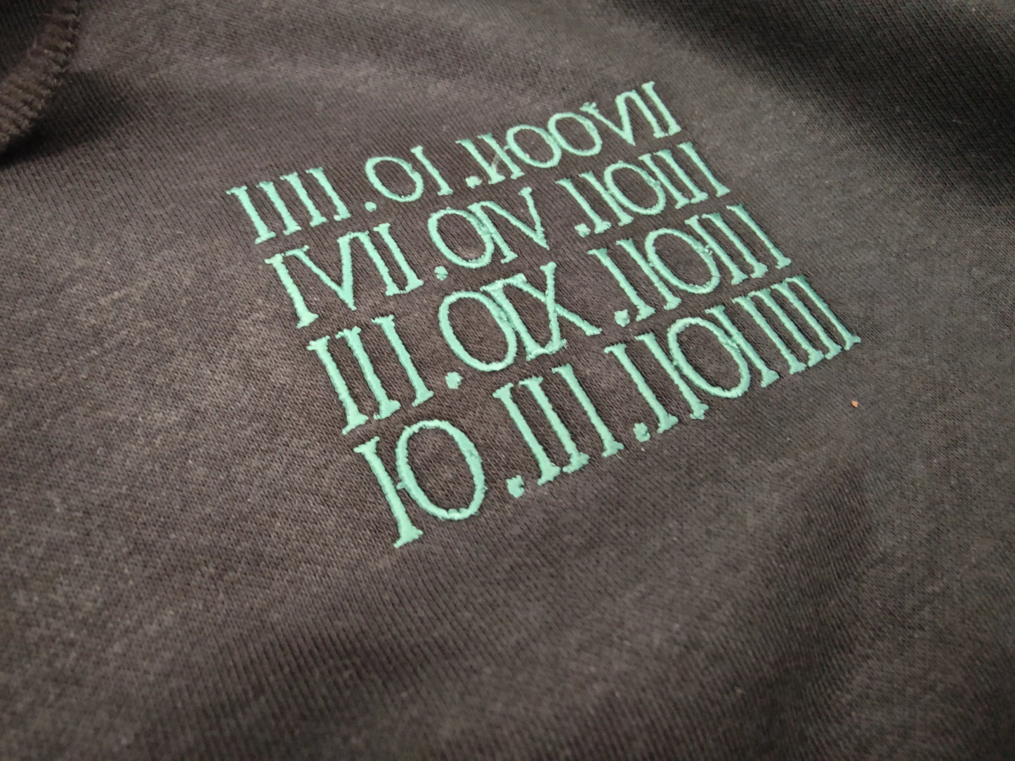 Personalised Embroidered Roman Numerals Hoodie With Kids Birthdays On Chest & Initials on Sleeve
