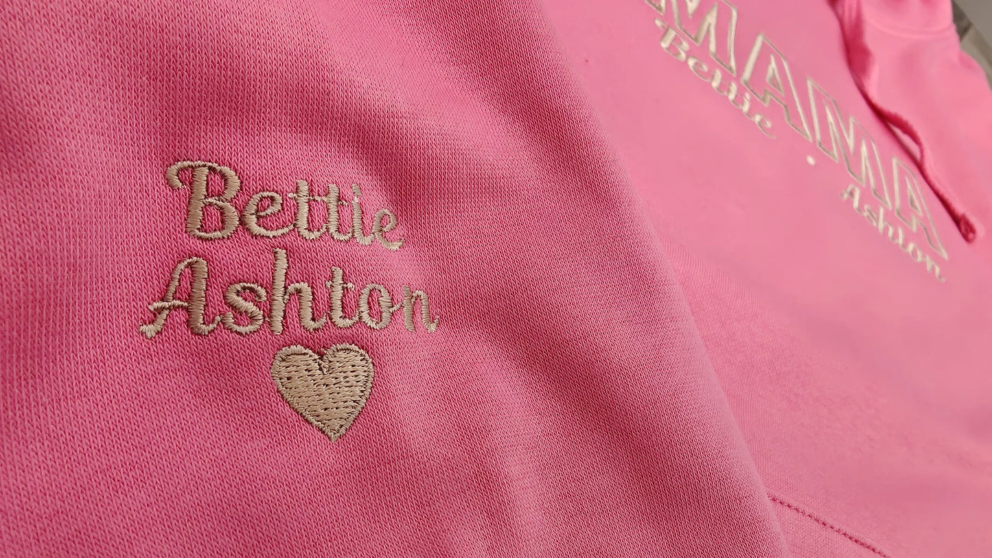 MAMA, MUM, MUMMY Super Soft Embroidered Unisex Hoodie With Children's Names