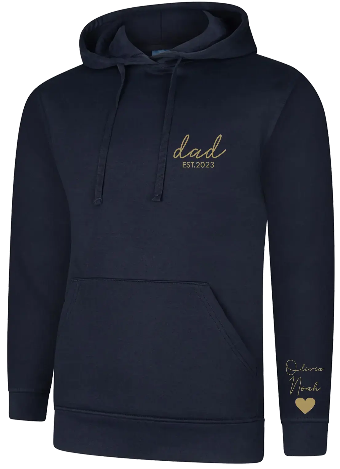 Personalised Printed Dad, Daddy Hoodie With Kids Names on Sleeve