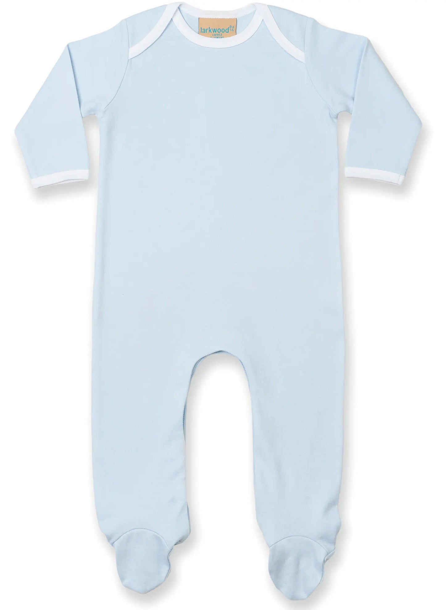 Personalised Contrast Long Sleeve Sleepsuit
