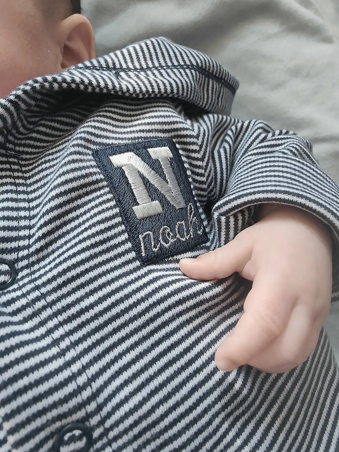 Personalised Embroidered Baby Stripy Hoodie