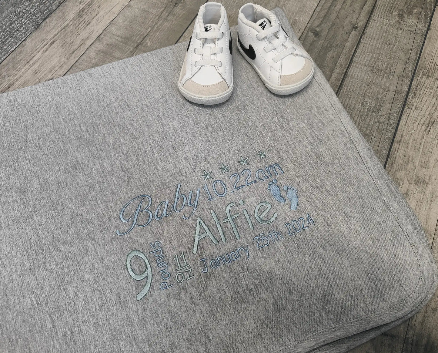 Personalised Embroidered Double Layer Baby Blanket