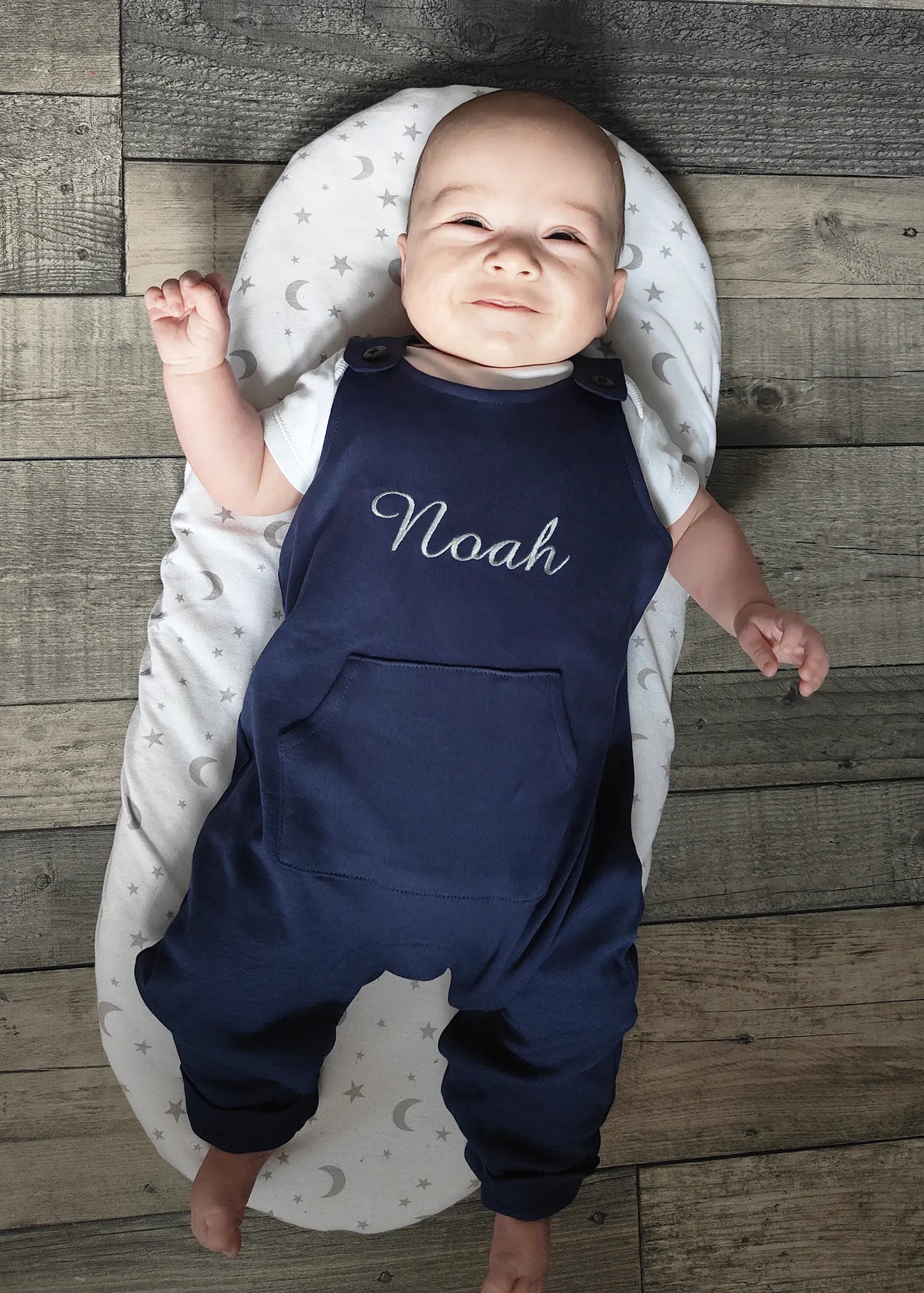 Personalised Embroidered Organic Cotton Dungaree