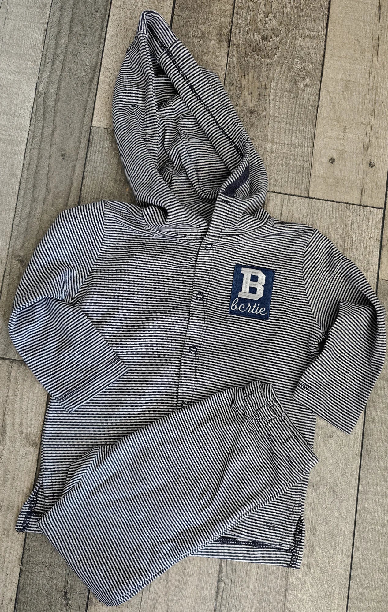 Personalised Embroidered Baby Stripy Hoodie