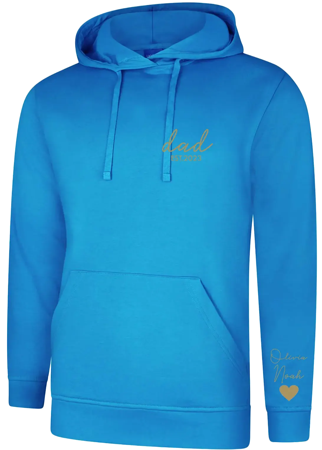 Personalised Printed Dad, Daddy Hoodie With Kids Names on Sleeve