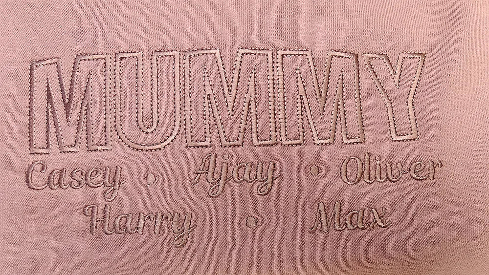 MAMA, MUM, MUMMY Super Soft Embroidered Unisex Sweater With Children's Names