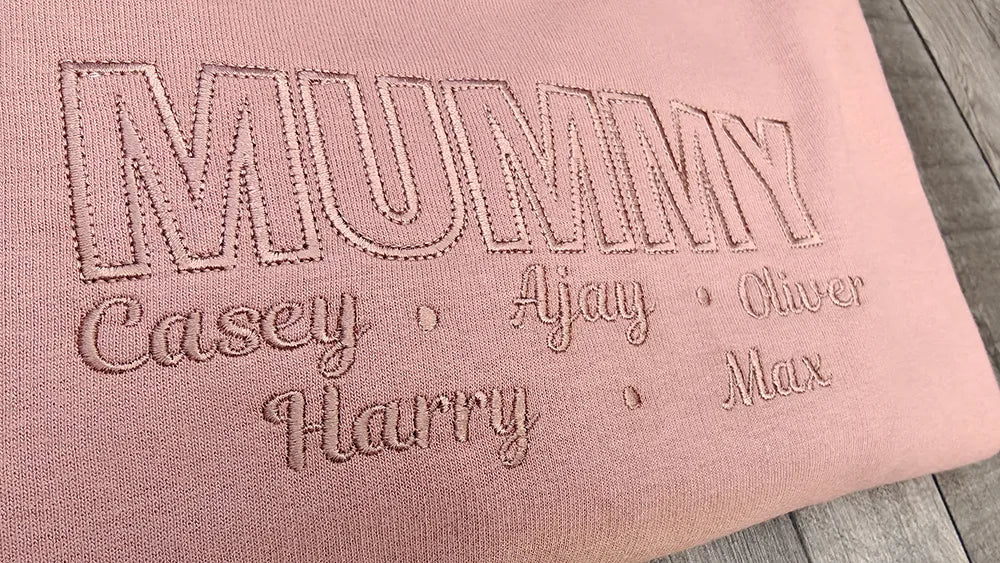 MAMA, MUM, MUMMY Super Soft Embroidered Unisex Sweater With Children's Names