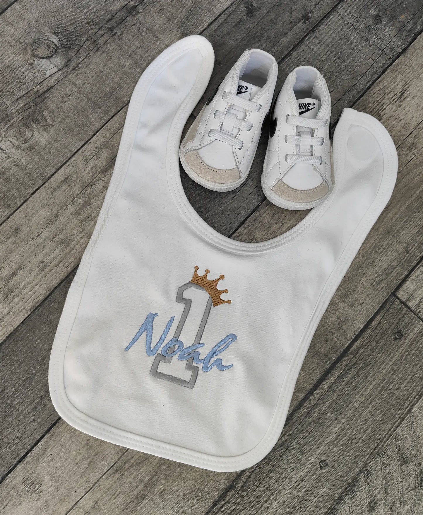 Age & Name Personalised Embroidered Baby Bib