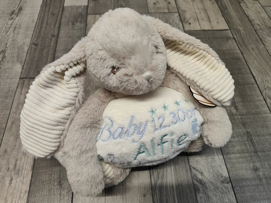 Personalised Embroidered Rabbit Holding a Blanket
