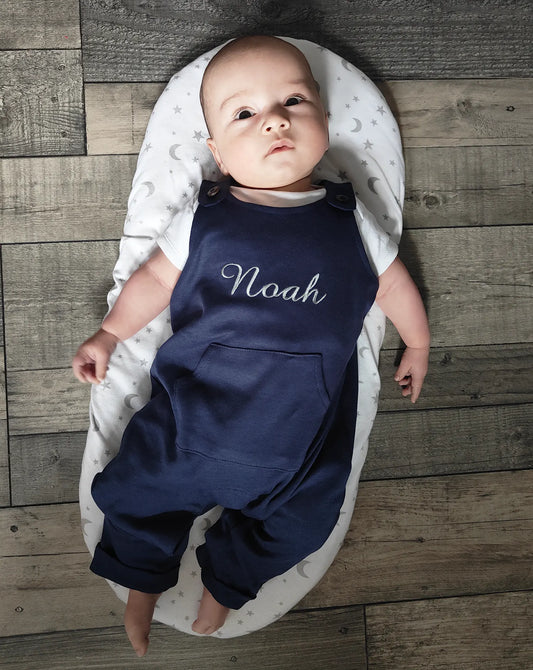 Personalised Embroidered Organic Cotton Dungaree
