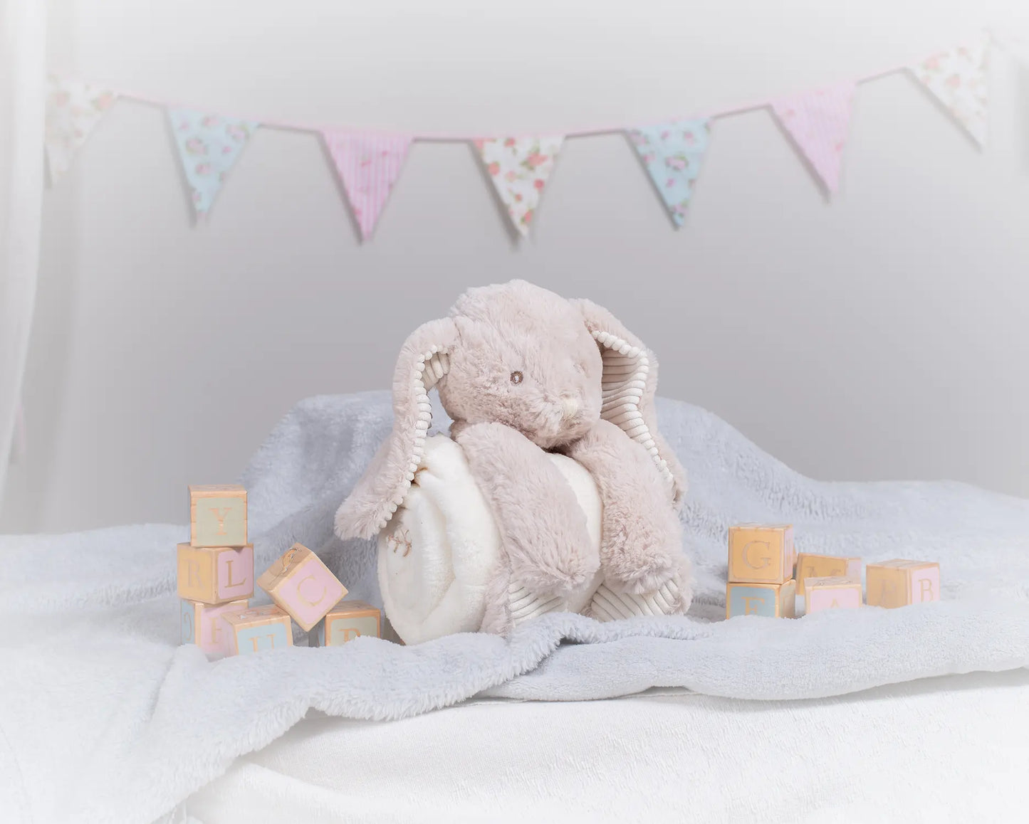 Personalised Embroidered Rabbit Holding a Blanket