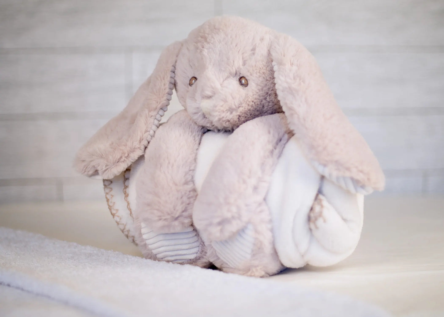 Personalised Embroidered Rabbit Holding a Blanket